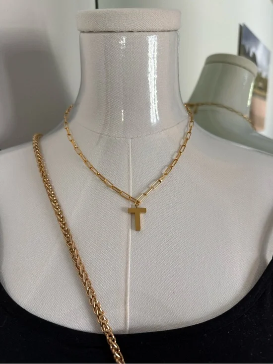 kate spade Gold-T Initial Paperclip Necklace