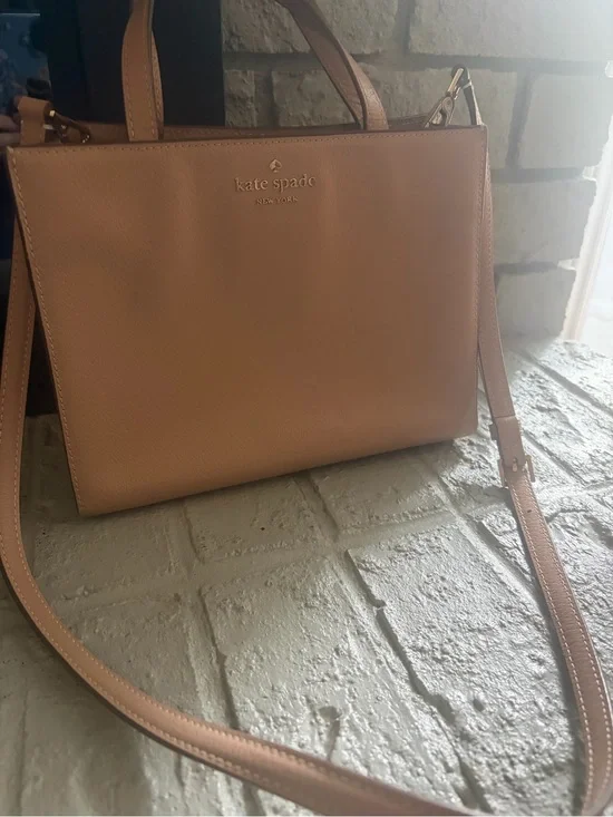 Kate Spade Leather Satchel in Light Tan