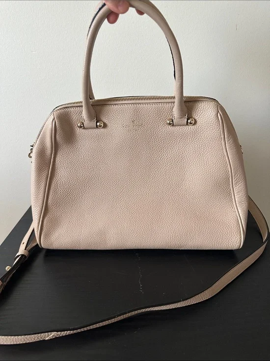kate spade Blush Pebbled Leather Satchel with Crossbody Strap