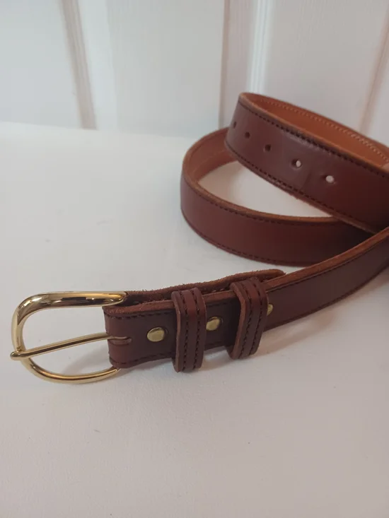 Comp-Tac Minotaur Leather Gun Belt Brown Brass Buckle CCW Holster Size 42