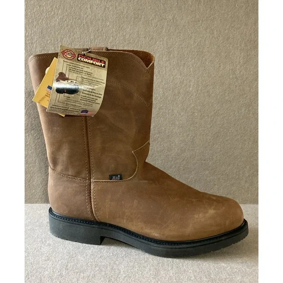 Justin Work Boots 4794 Men's Sz 14 D New Round‎ Toe  10