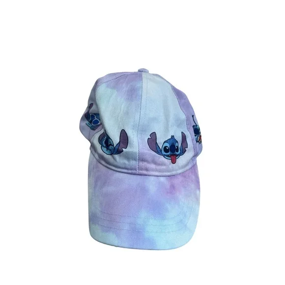 DIsney Lilo and Stitch Girls Hat Tie Dye‎ Purple Blue Graphic Baseball Cap