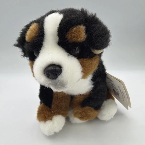 Uni Toys L82190 Bernese Mountain Dog Puppy Plush Tricolor Sitting 6