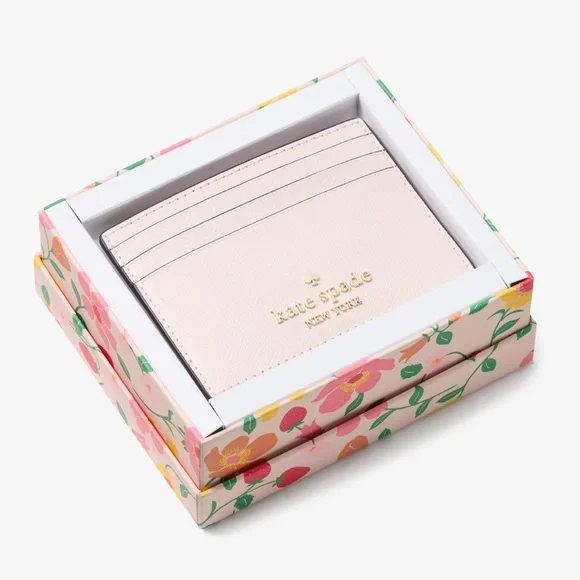 NIB Kate Spade Rose Bud Madison Small Slim Card Holder with box