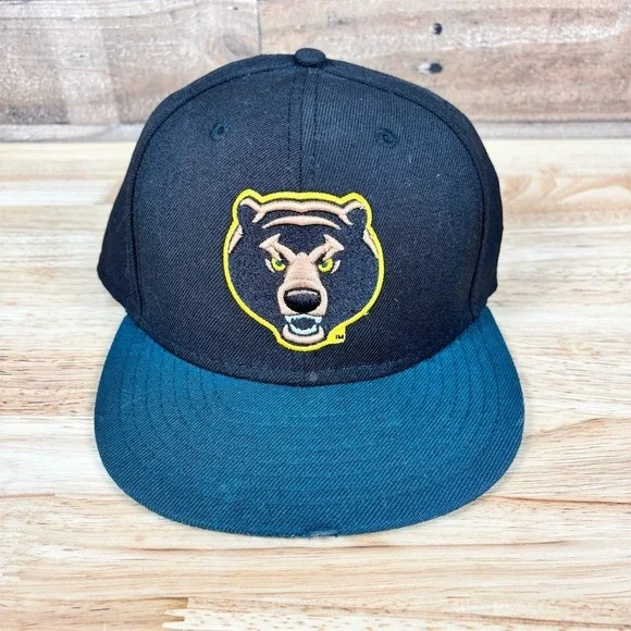 Baylor Bears‎ New Era 59FIFTY Fitted Cap Hat Black Teal Brim Size 7 3/8