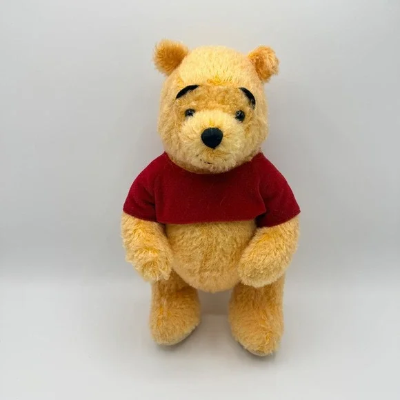 Vintage Disney 2002 Holiday Winnie the Pooh Stuffed Plush Toy Christmas Bear