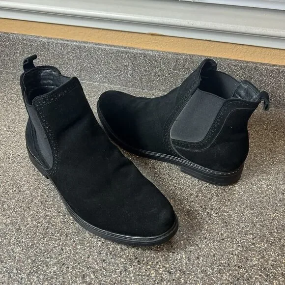 Bruno Marc Mens Sz 12 Chelsea Desert Ankle Boots Black Suede Chukka Slip On Shoe