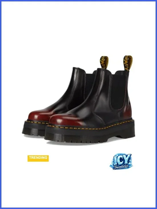 Dr. Martens 2976 Quad Chelsea Boots Leather Platform Ankle Boots