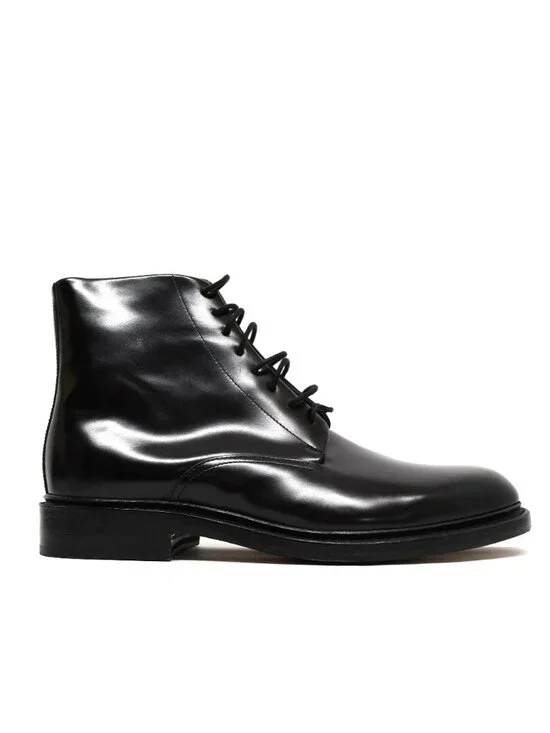 New! Vince Men's Damian Leather Boot High Shine Black Size 42.5 EU 9.5 US D509A