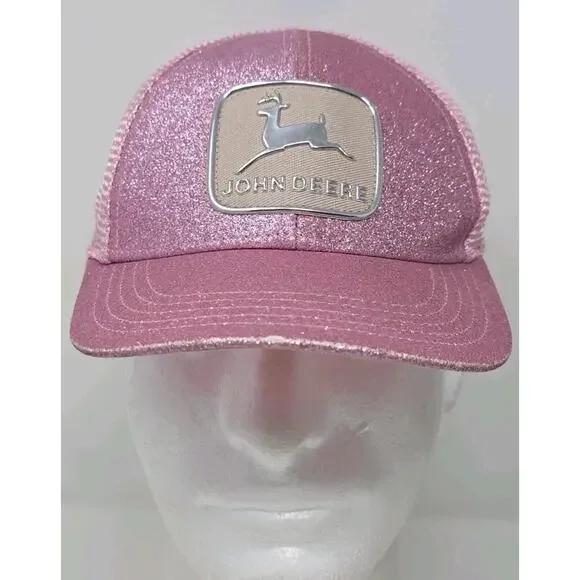 Genuine‎ JOHN DEERE Pink Glitter Toddler Snapback Hat Baseball Cap Tractor Farm