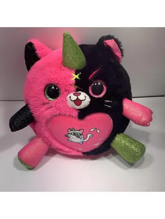 Rainbocorns Kittycorn Black & Pink Green Glitter Halloween Mummy Plush 9