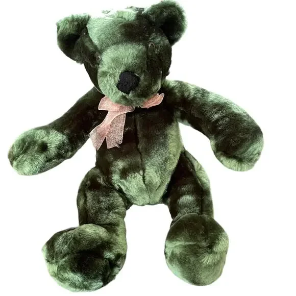 Green Bear Plush TC Dawson by Fiesta Sassy Stuffed Toy Dark Green Toy