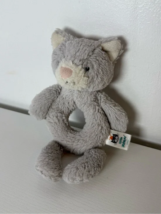 Jellycat Bashful Kitty Gray Ring Rattle
