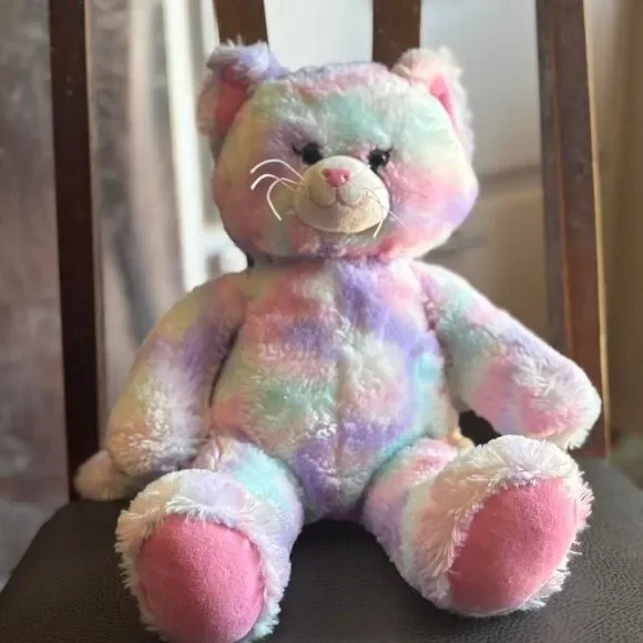 Build-A-Bear pastel swirl kitten, BABW plush cat