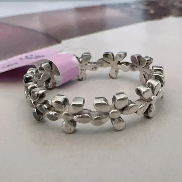 Flowers Sterling Silver Ring Made in Italy