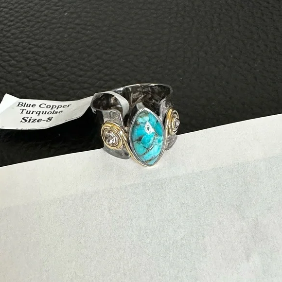 Sterling Silver / Brass Turquoise Ring