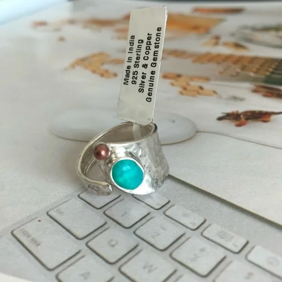 Turquoise Colored Magnesite Ring (Sterling Silver)