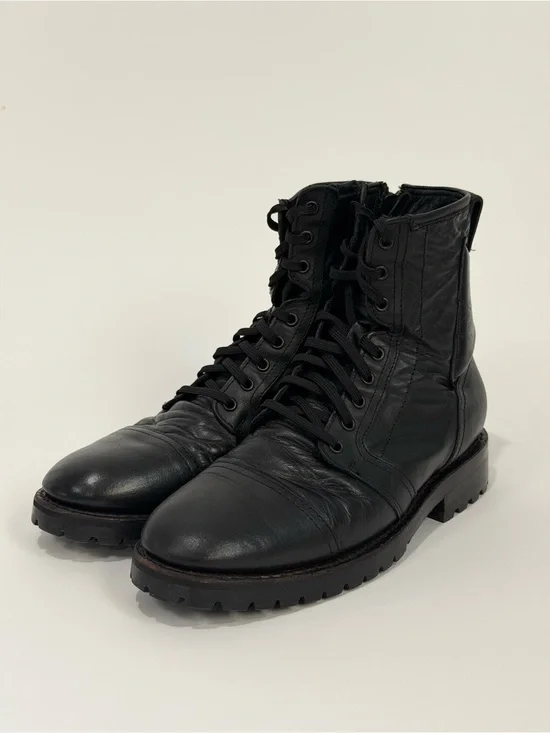 Thursday Boot Company Black Leather Lace-Up Tactical Boots