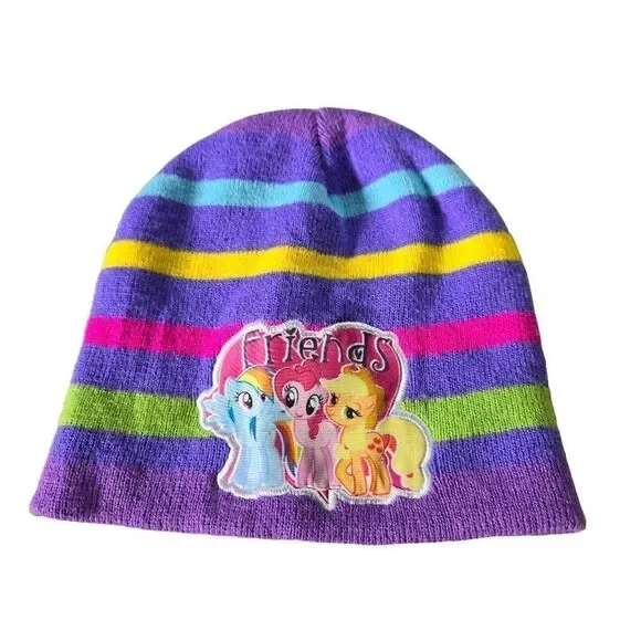 My Little Pony Rainbow Friends Girls Beanie Knit Stocking Cap Winter Kids Hat OS