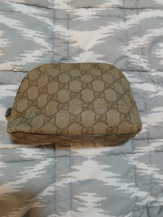 Gucci Monogram Cosmetic Pouch in Brown