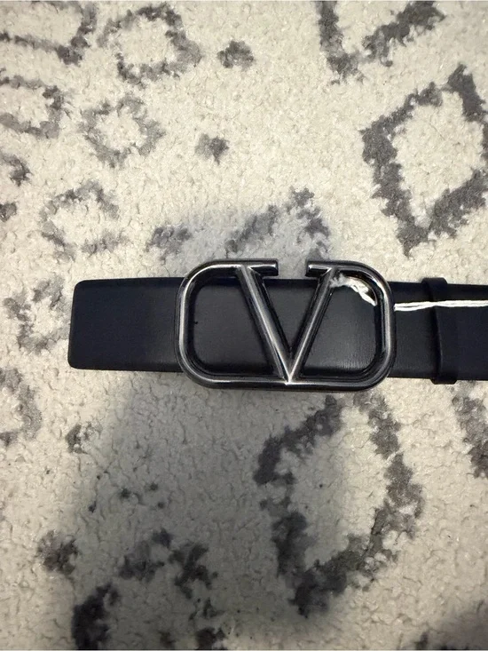 Valentino  logo dark silver buckle  belt  size 110