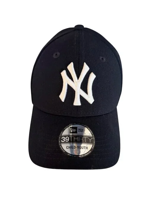 New Era 39THIRTY New York Yankees Youth Stretch Fit Baseball Cap Navy Blue Child