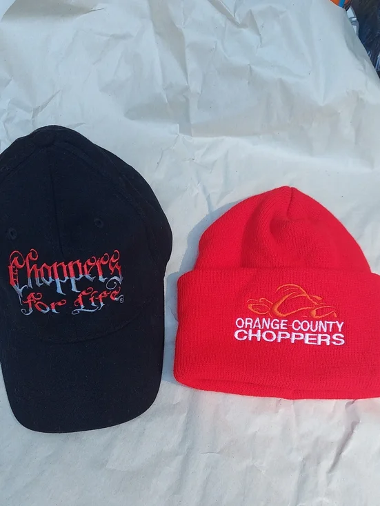Orange County Choppers Red Beanie & Black Choppers Cap Set