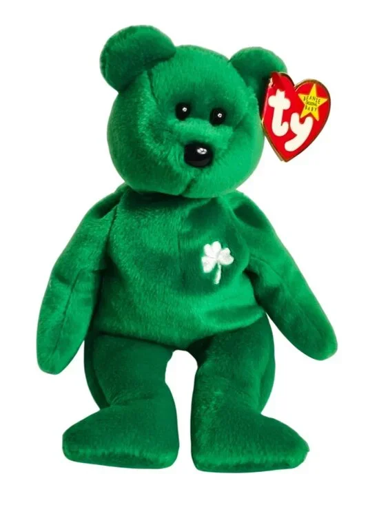 Ty Beanie Baby Erin The Irish Bear Plush MWMT Shamrock Green 1997 Collectible