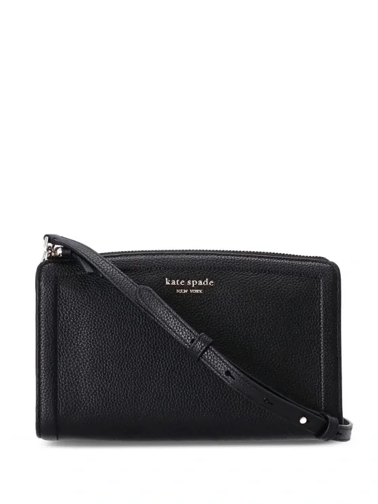 Kate Spade Knott small crossbody clutch in black pebbled leather