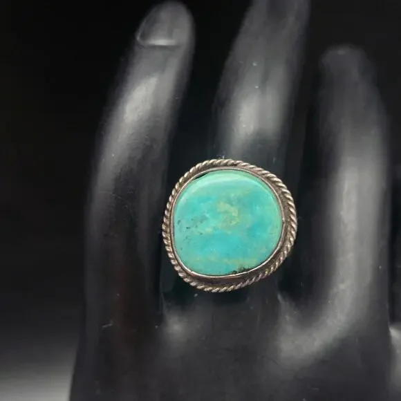 Native Sterling Silver Turquoise Ring Size 5