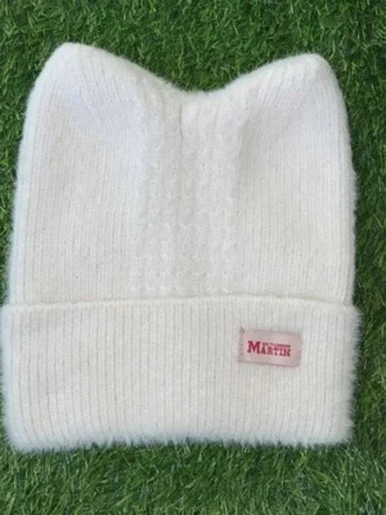 New Style Martin Hat Cashmere Beanie Ear to Ear Hat Cream