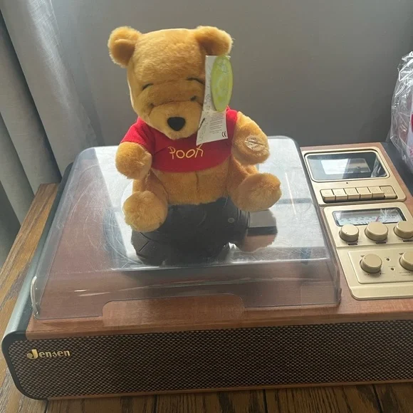 Winnie the Pooh plays song and moves!Charming Yellow and Red Stuffed Bear