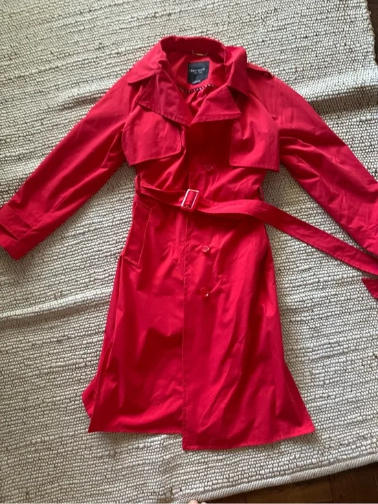 kate spade Vibrant Red Trench Coat with Belt