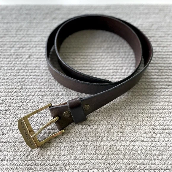 Vintage Levi’s Brown Leather Belt with Brass Buckle Size 36 Waist