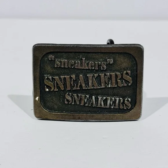 Sneaker Lovers Belt Buckle Small Square Silver‎ Color Metal EUC