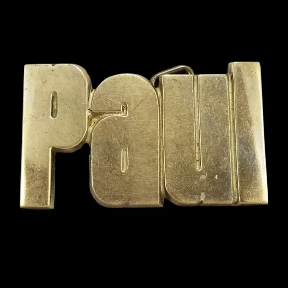 Vintage Paul Name Belt Buckle Solid Brass 1978 Baron‎ Buckle Made in Taiwan