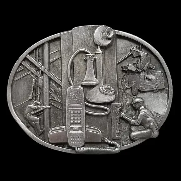 Vintage Belt Buckle 1988‎ American Communications U.S. Telephone System Siskiyou