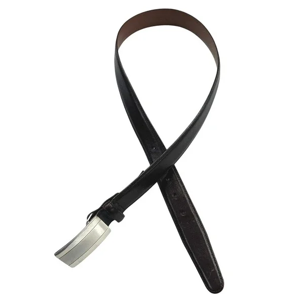 Brighton Black Leather Belt 34 Silver Buckle Quiet Luxury Minimal Classic Formal