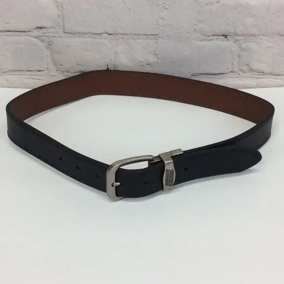Genuine Dickies Leather Belt Men's Size 32/80 Brown/Black Reversible Casual Work