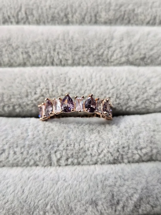 Size 8 Bomb Party OG “The Band Of Bands” Amethyst Rose Gold Plated Ring
