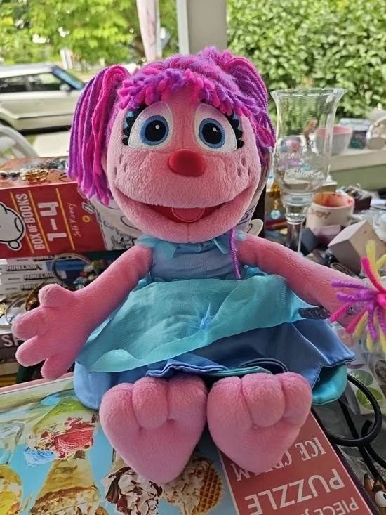 Sesame Street Pink Abby Cadabby Plush with Blue Dress