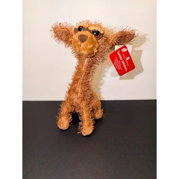 American Greetings Twisted Whiskers Long Neck Dog Plush Brown Shaggy 2005 NWT