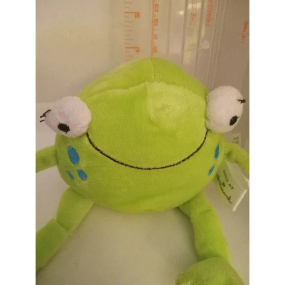 Green Frog Hallmark Sir Hop Blue Spots Plush Stuffed Animal Toy Magnetic Head
