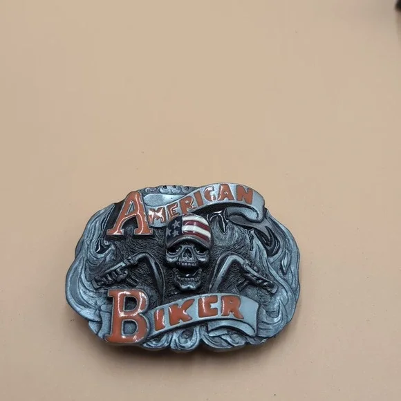 American Biker belt buckle made in the USA ba-425 metal‎