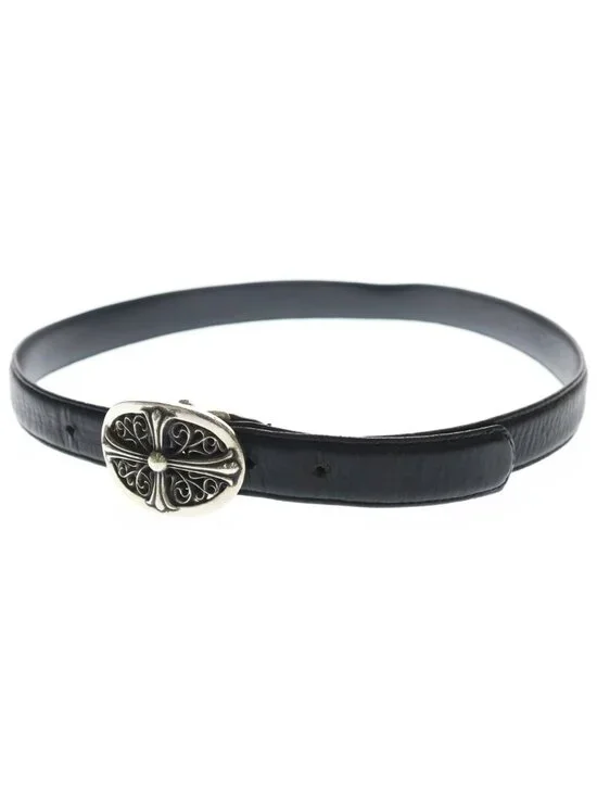 Chrome Hearts Buckl Oval 1.0 Classic Cross Silver Buckle Belt