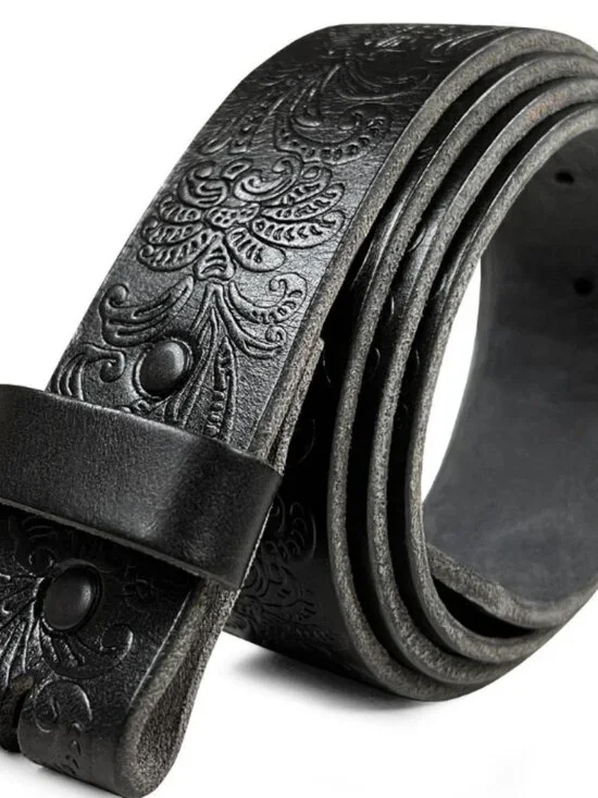 Itera Western Unisex Rodeo Full Grain Leather Belt  with Silver Buckle Size 40