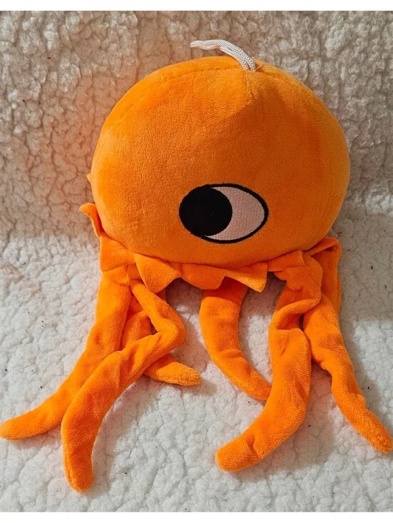 New Unbranded One-Eyed Stinger Jellyfish Plush Toy Orange 11