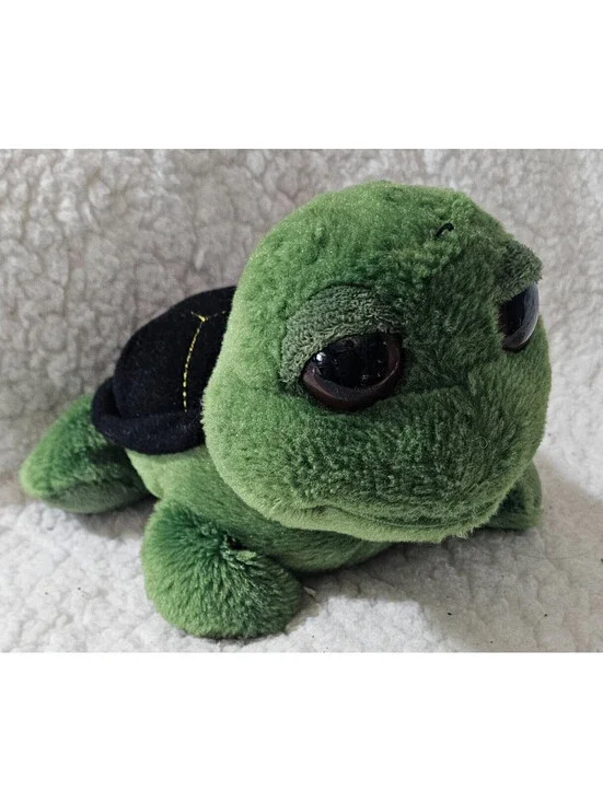 People Pals Turtle Plush Toy Big Dreamy Eyes & Head Green & Black 9