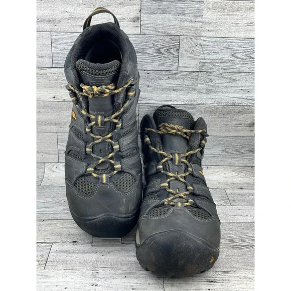 KEEN Utility Men Black‎ Waterproof Steel Toe Work Boots Size 8.5D