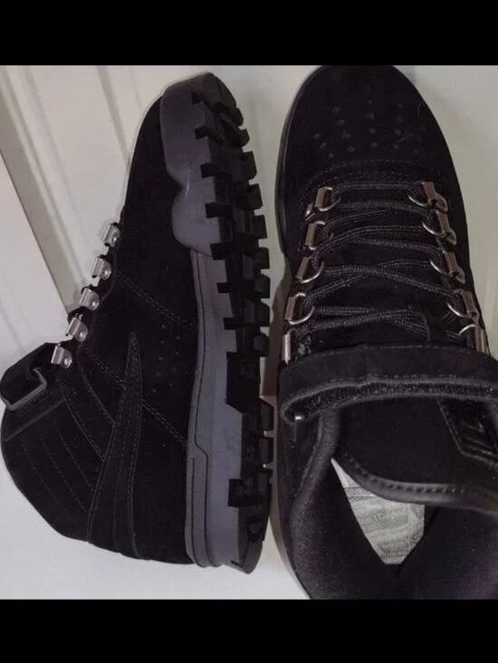 Size 7 Fila Men's Black Synthetic Suede Leather Casual Dress Boots